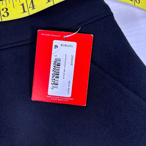 SPANX Ponte Button Tab Black High-Waist Bermuda Shorts Front Pockets Size XL - Picture 6 of 9